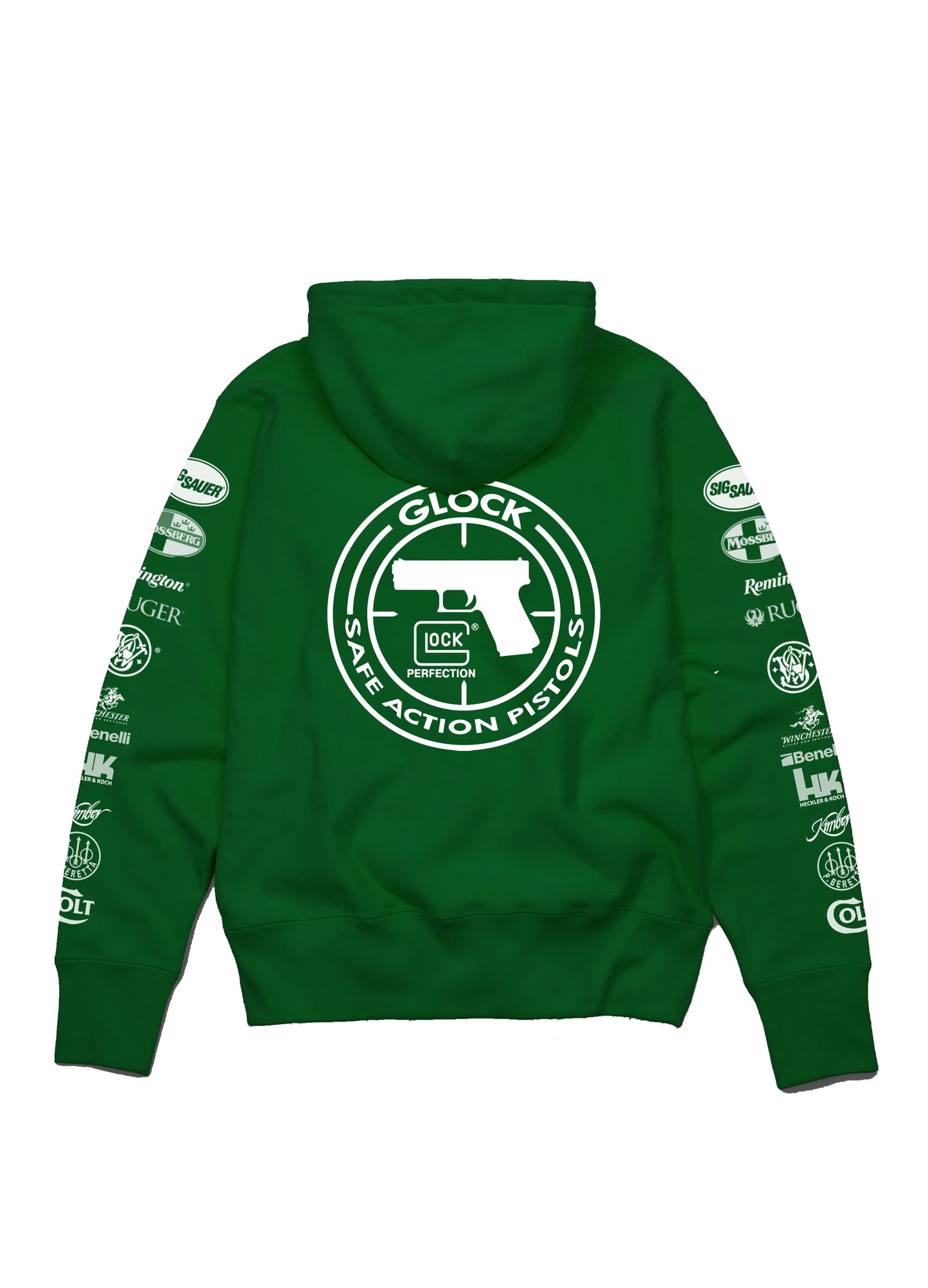 Gun Shop Sleeved Logos Hoodie Green