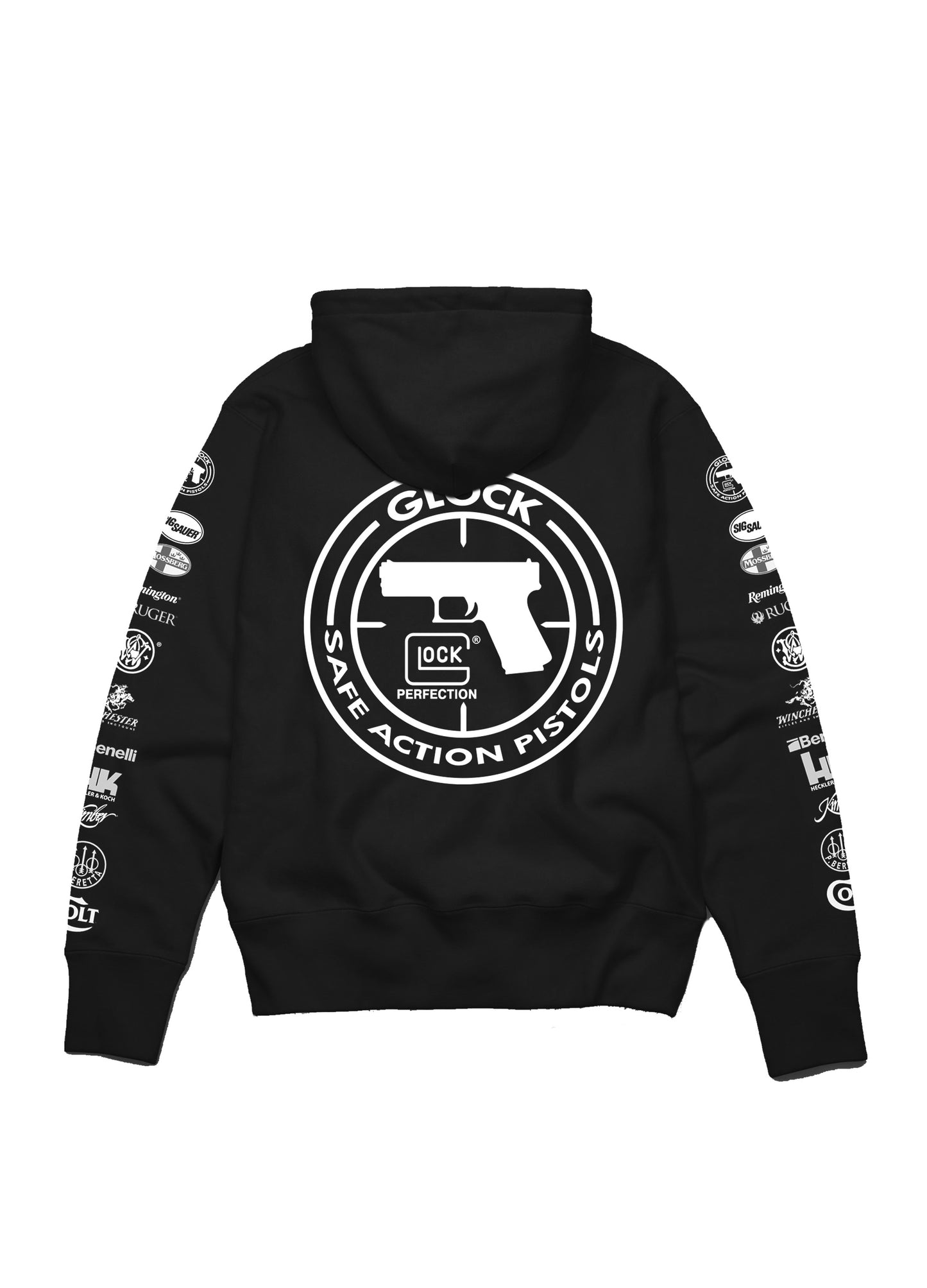 Gun Shop Sleeved Logos Hoodie Black